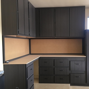 dark-colored custom cabinetry